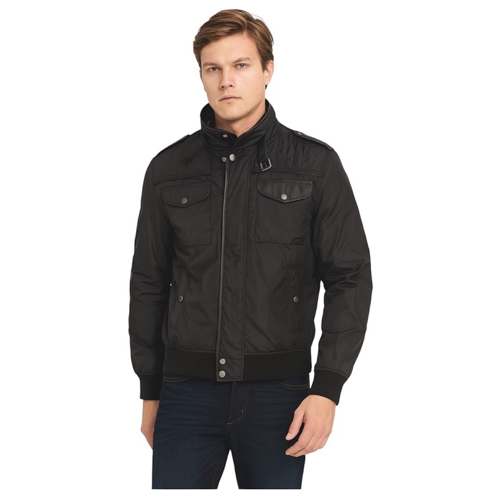 Zara Men's Black Bomber Jacket